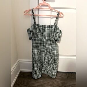 Forever 21: Green Weave  Patterned Dress